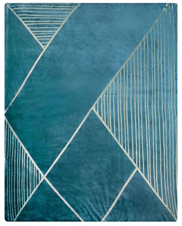 EUROFIRANY Flano deka veľmi jemná na dotyk s lesklou potlačou 150 cm x 200 cm tyrkysová 100 % polyester Varianta: 391482