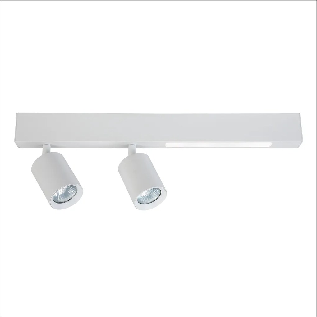 EUlight Stropné svietidlo Magnet, 2x biele kovové tienidlo + 1x LED 5W, w