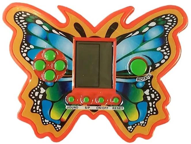 LEAN TOYS Elektronická hra Tetris v tvare motýľa - oranžová