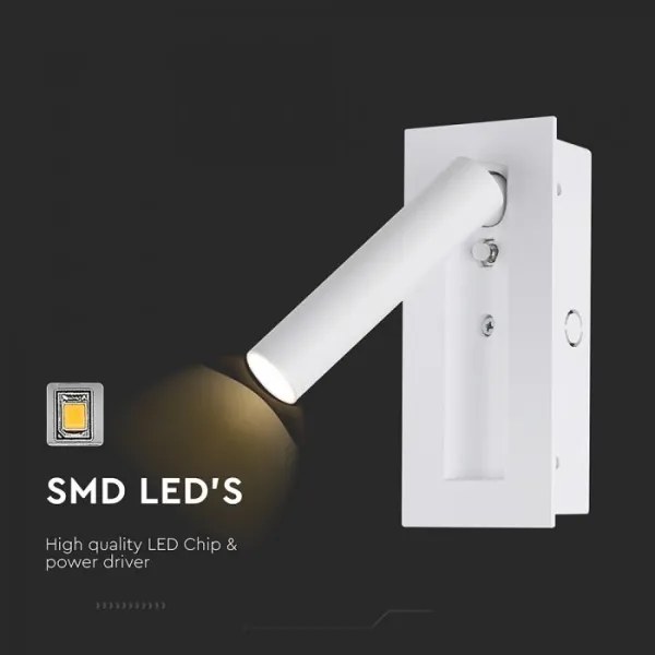 LED Nástenné bodové svietidlo LED/2W/230V 3000K biela