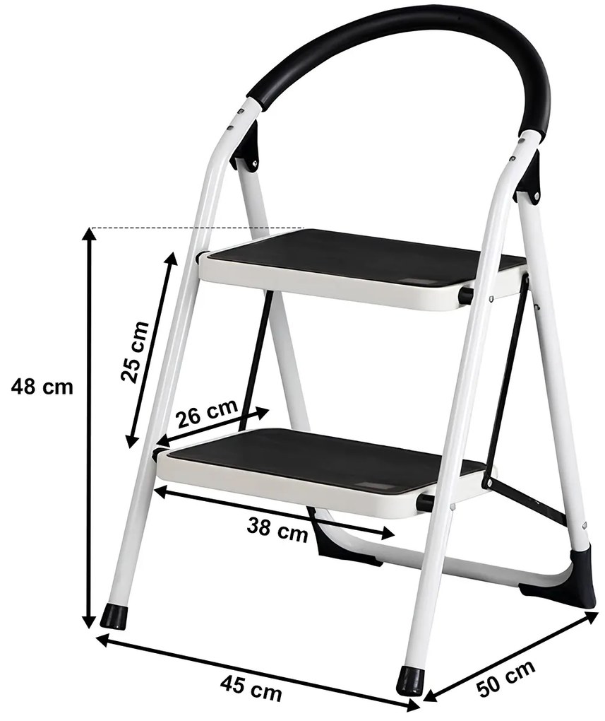 4Home Skladacie oceľové schodíky Steps, 2 stupne, 2 stupne