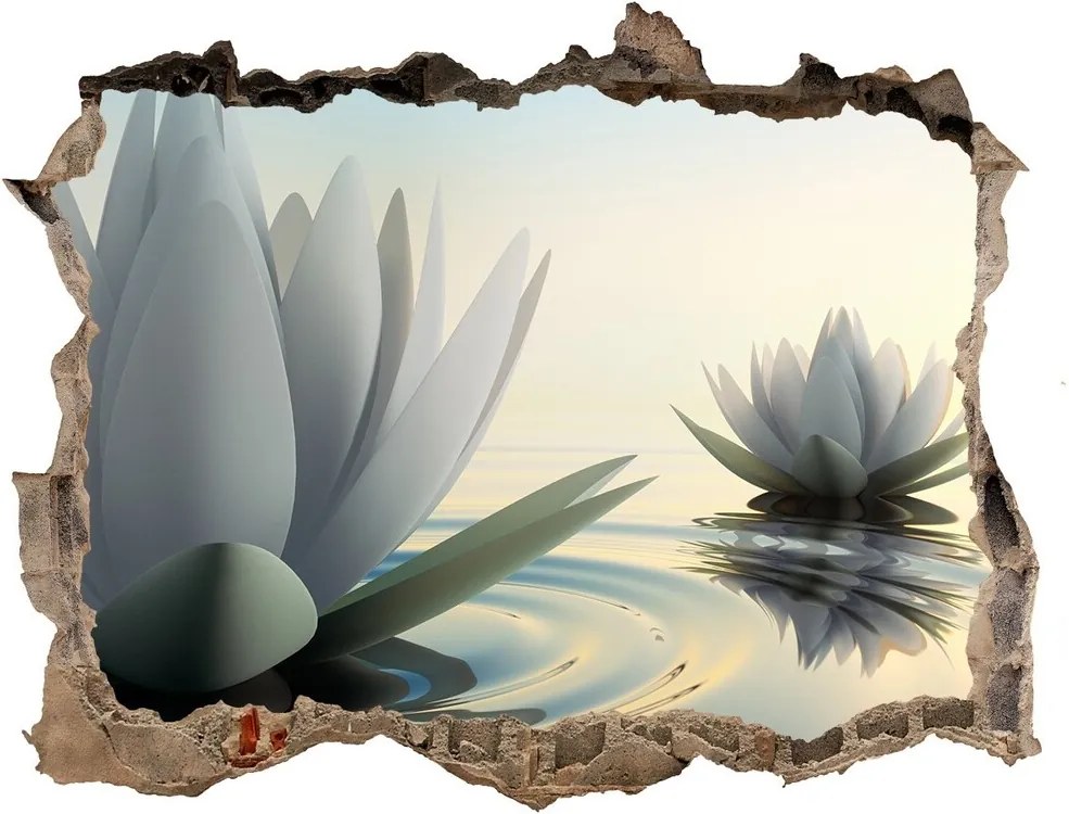 Samolepící díra nálepka Květ lotosu WallHole-95x64-kamien-68293663