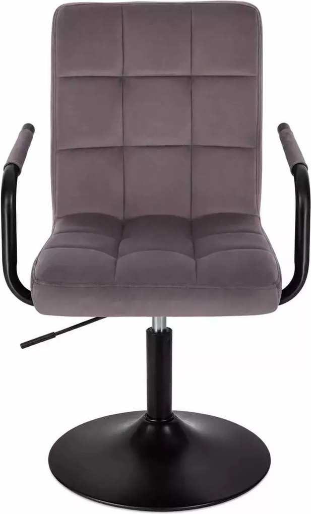 LuxuryForm DESIGN Otočná stolička VERONA BLACK VELUR na čiernom tanieri - tmavosivá