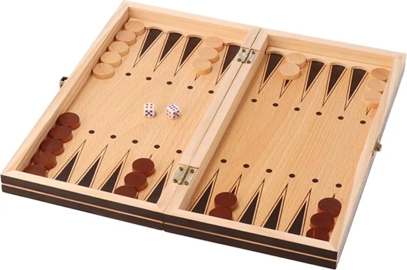 ČistéDrevo Drevené šachy 3 v 1 - 29 x 29 cm