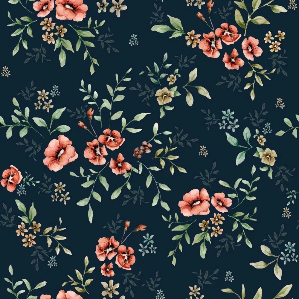 Tapeta francúzsky folk tmavo modrá 280x50 cm