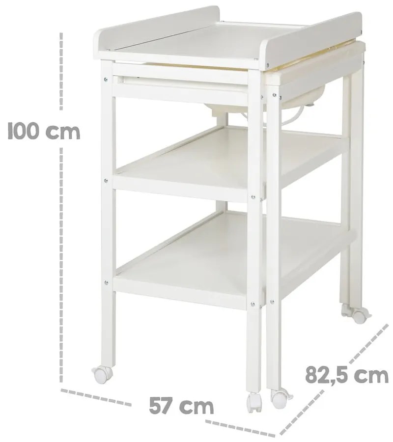 Biely prebaľovací pult Style grau – Roba