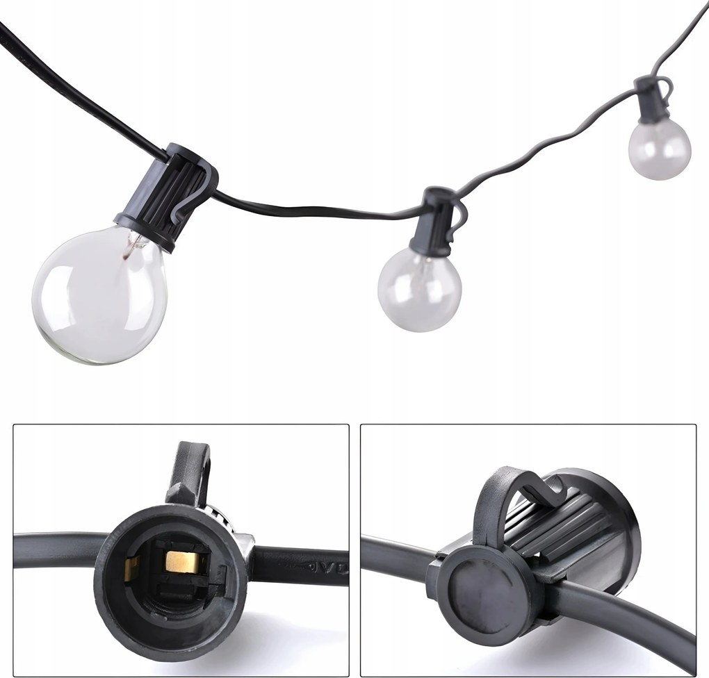 TRENDIE Záhradná svetelná girlanda 20 LED teplá biela 15m