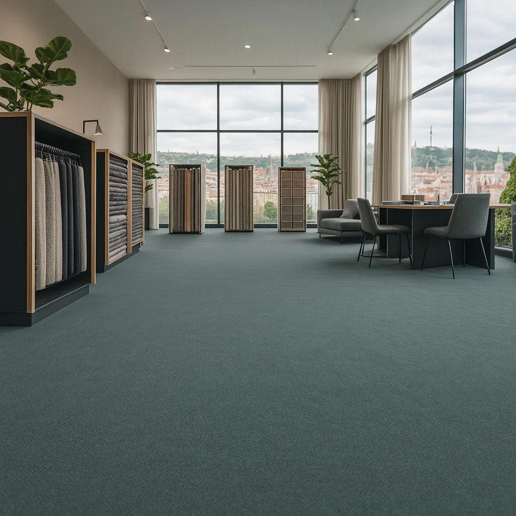 Lentex, PVC podlaha - lino Flexar PUR 603-03 tm. šedá, na mieru, šíře 2m,4m, šedá, bez podkladu, kancelária