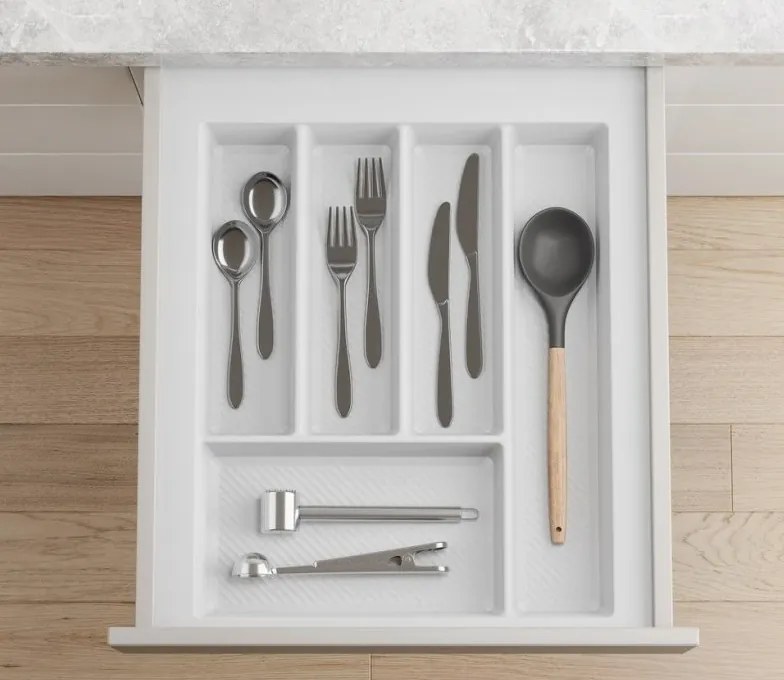 IN-DURO Príborník STRIPES 39 - 45 cm s hĺbkou 42 - 49 cm, biela