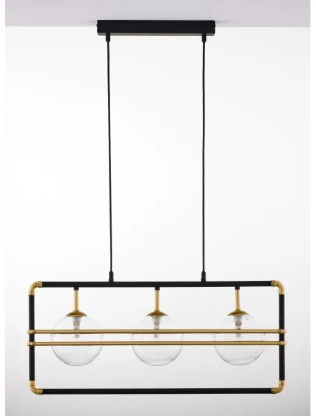 Jupiter 2030 - Luster na lanku FIORI 3xG9/10W/230V čierna/zlatá/číra