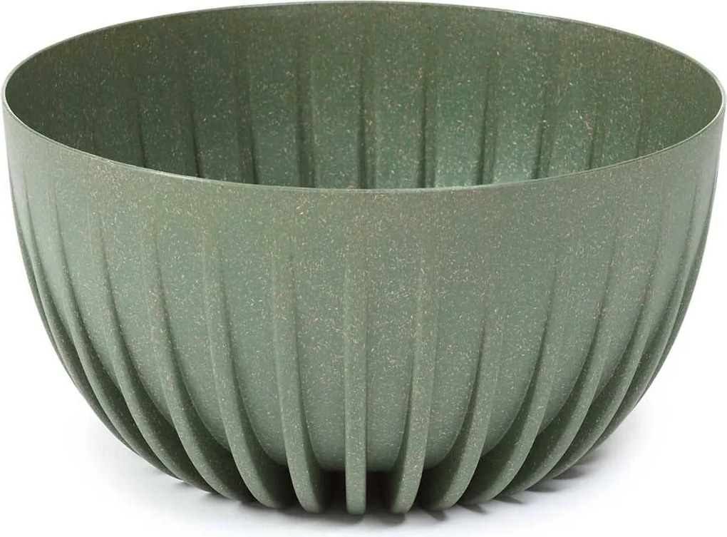 PLASTOVÝ KVETINÁČ STRIPPED ECO SADA 2KS 16X30 CM+15X24 CM ZELENÁ