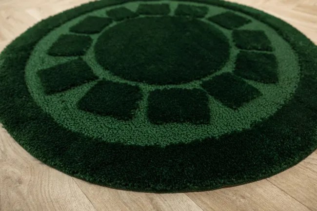 Kúpeľňový koberček Ocean fľaškovo zelený kruh