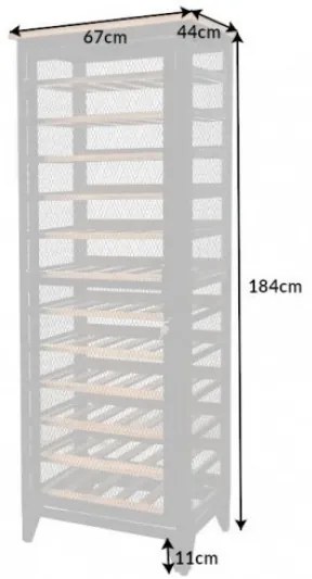 Vitrína na víno Winebar 184 cm prírodná - borovica