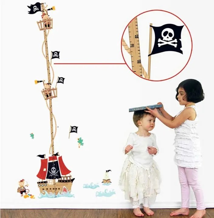 Veselá Stena Samolepka meter Pirátska loď