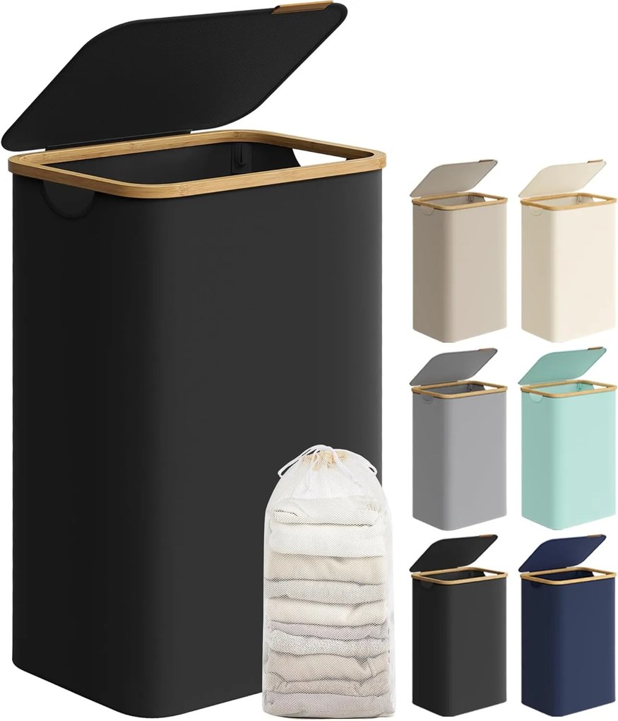 Koš na prádlo Leslie 90 L černý