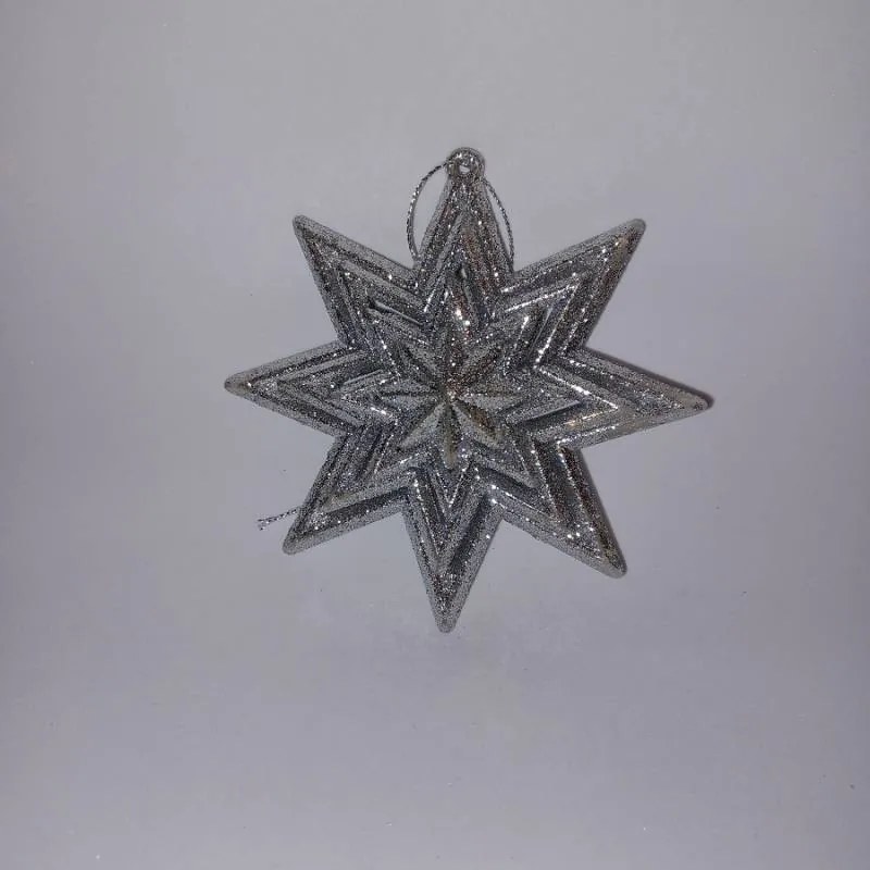 DECOLED Hvězda, prům. 10,5 cm, stříbrná