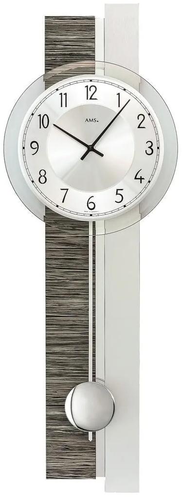 Moderné nástenné hodiny AMS 7439 s kyvadlom