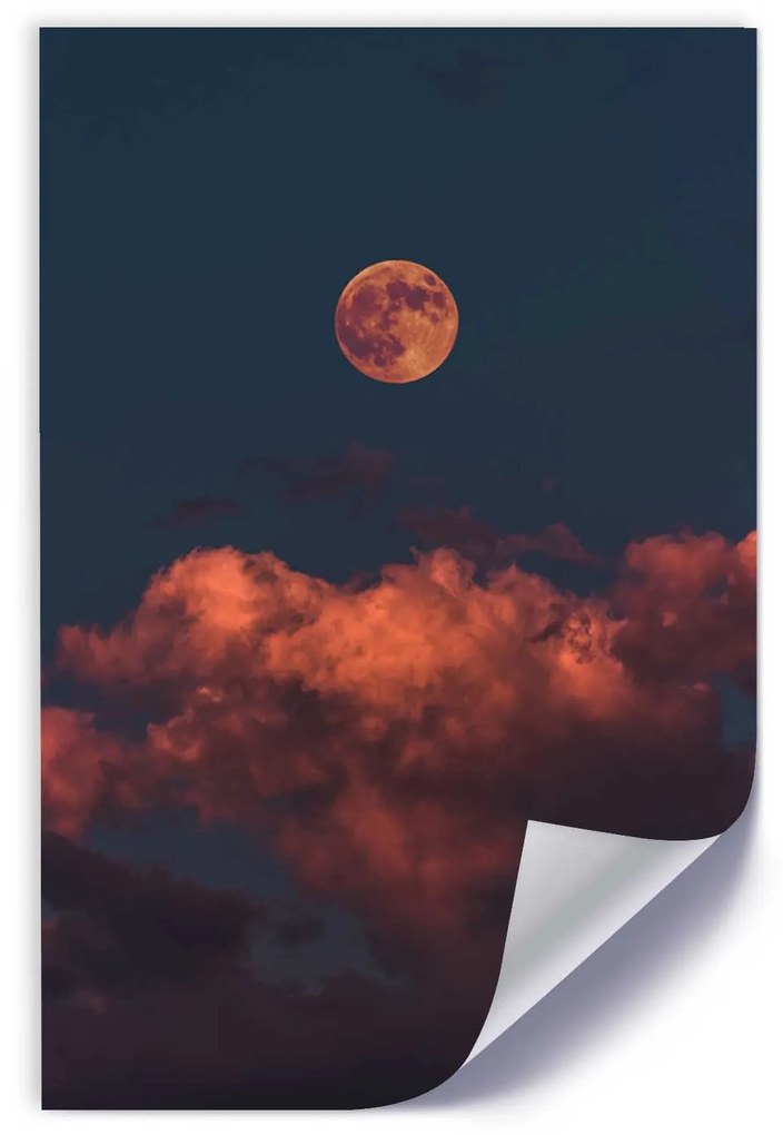 Gario Plagát Ružové mraky a mesiac Farba rámu: Bez rámu, Rozmery: 30 x 45 cm