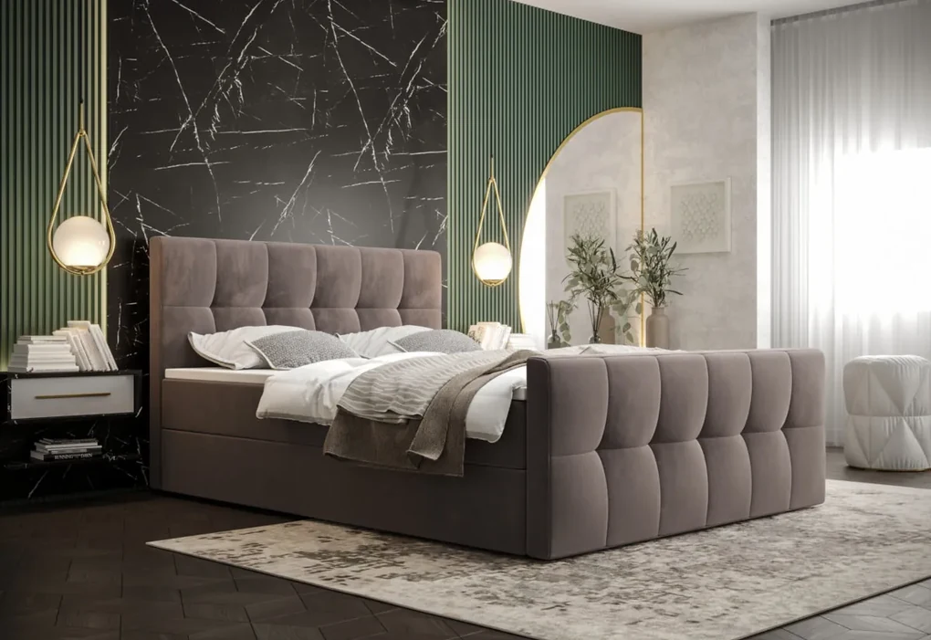 Čalúnená posteľ boxspring HATAN - monolith 37 / 160x200