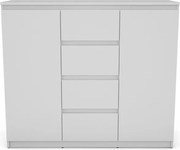 Široká komoda so 4 zásuvkami Carlos, biela, 120 cm