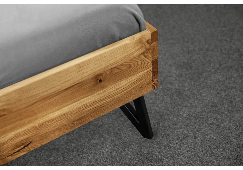 Dvojlôžková posteľ z dubového dreva 200x200 cm Golo 2 - The Beds