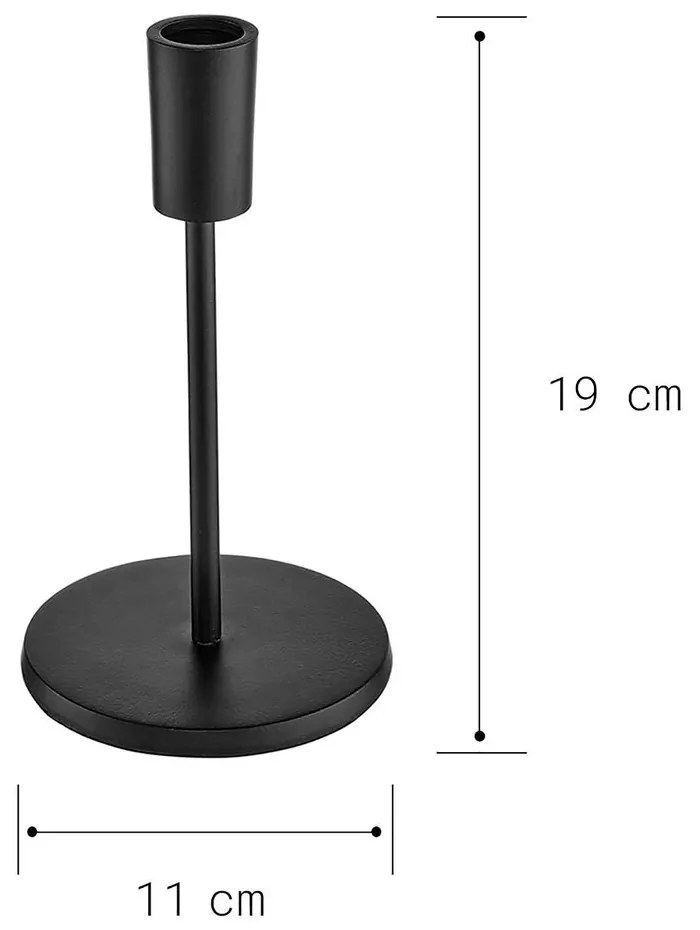 HIGHLIGHT Svietnik kovový 19 cm - čierna