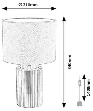 Rabalux 74045 - Stolná lampa GLOVY 1xE14/40W/230V sivá