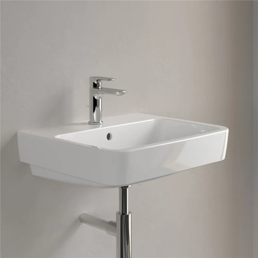 VILLEROY & BOCH O.novo závesné umývadlo s otvorom (zadná a spodná strana brúsená), s prepadom, 550 x 460 mm, biela alpská, 4A41MG01