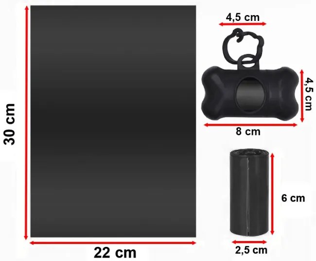 Puzdro na sáčky pre psov BUSTER s rolkami (70 ks)