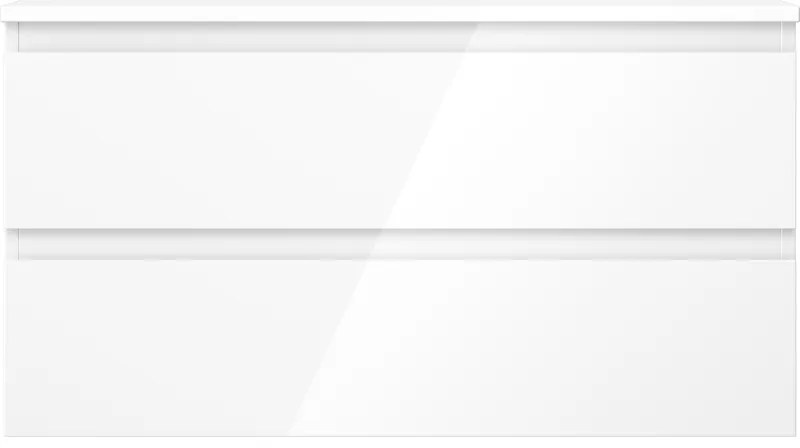 Mexen Orio, kúpeľňová skrinka 90 cm s hornou časťou, 2 zásuvky, biela lesklá, 91A10-09047-2-BFFC00