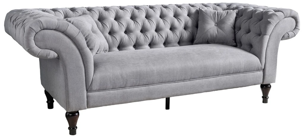 Pohovka Paris Chesterfield grey velvet