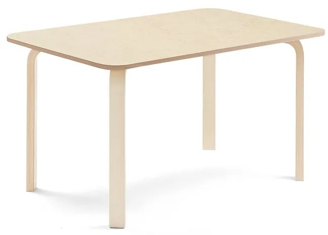 Stôl ELTON, 1200x800x640 mm, linoleum - béžová, breza