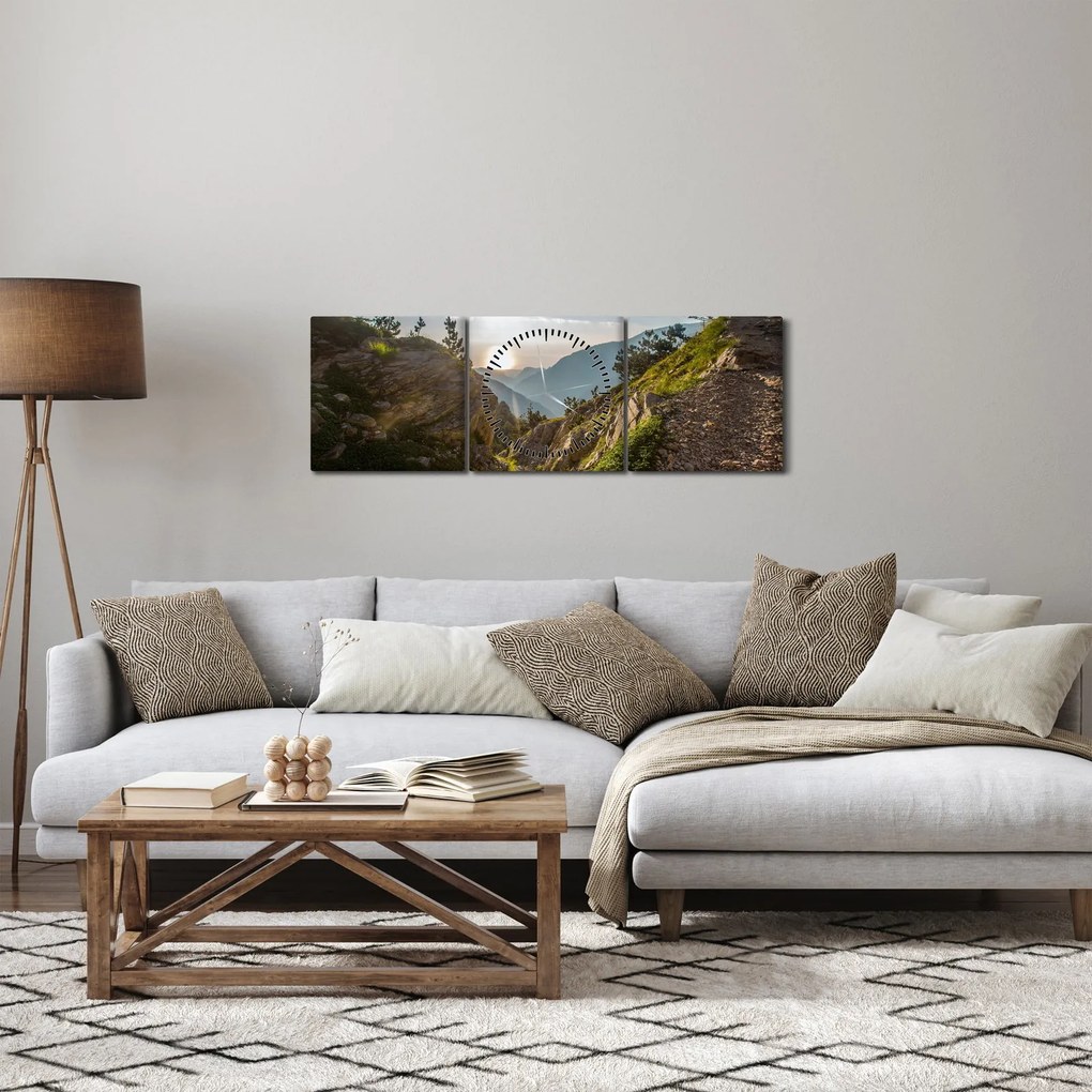 Obraz - Hora Olymp (s hodinami) (90x30 cm)