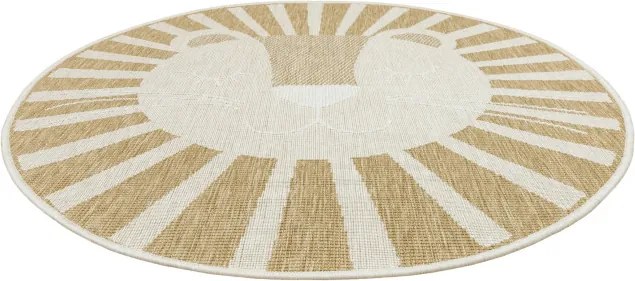 Detský obojstranný koberec BRUSSELS 206023/10820 béžový / krémový kruh