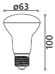 MILIO LED žiarovka R62 - E27 - 12W - 1000 lm - teplá biela