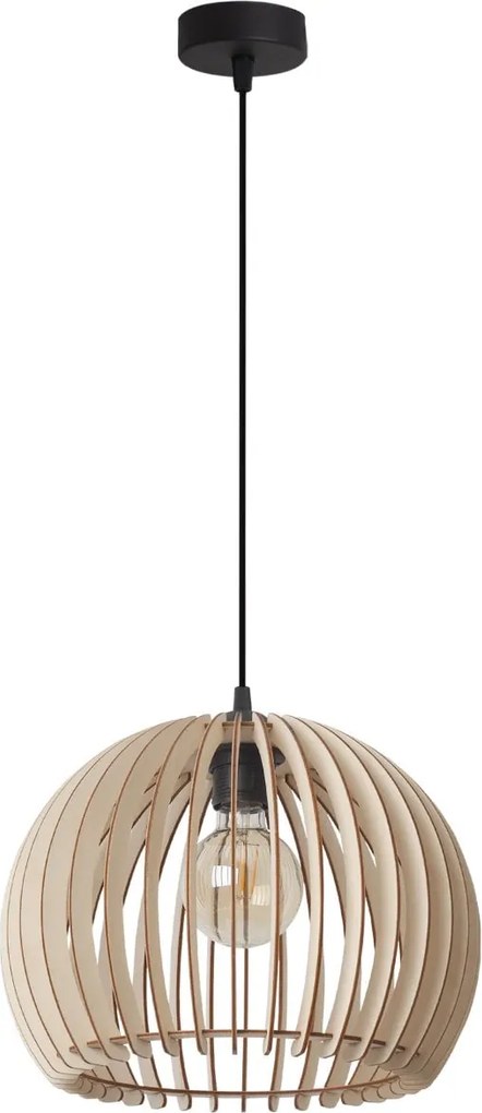 Závesné svietidlo Timber 6, 1x drevené tienidlo, (fi 32 cm)