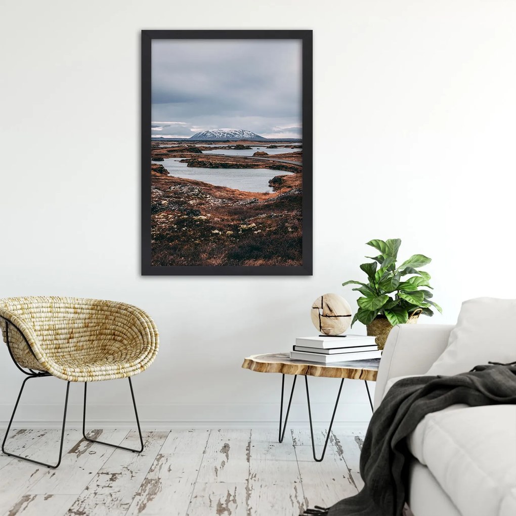Gario Plagát Pohľad na osamelú horu Farba rámu: Prírodná, Rozmery: 30 x 45 cm