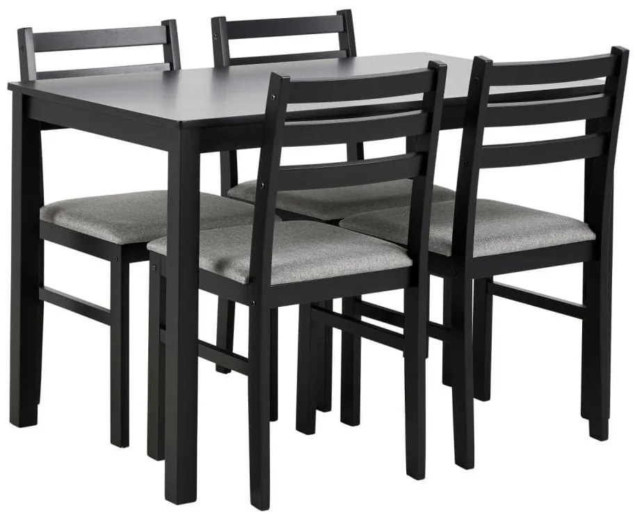 Jídelní set Alicante černý/šedý