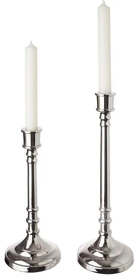 PURE CLASSICS Svietnik na dlhú sviečku 31 cm - strieborná