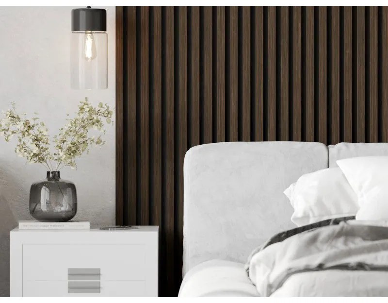 Mexen Lam-F, akustické stenové lamely 275 × 30 cm, plstený podklad 8 mm, technická dyha, orech pálený, S105-275307-3015-024