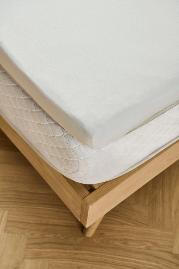 Napínacia plachta na vrchný matrac, dvojlôžko, bielosivá