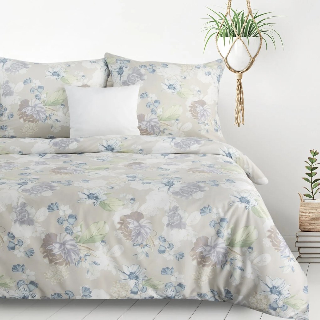 OBLIEČKY Z MIKROVLÁKNA JULIA 140X200 CM, 1KS 70X80 CM KVETY