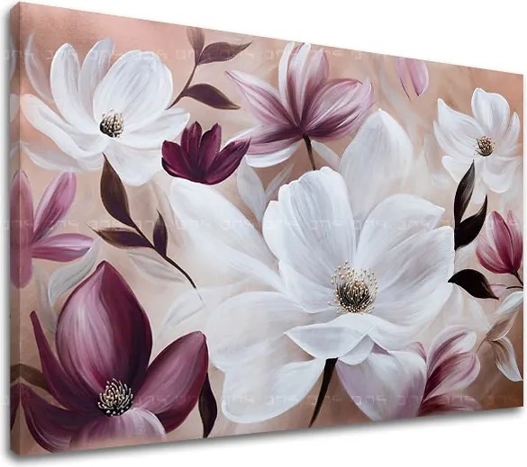 Obraz na plátne BIELE A FIALOVÉ KVETY