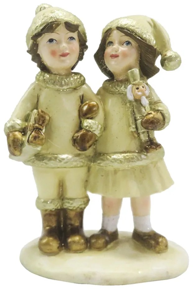 Vianočná dekorácia soška detí so luskáčikom - 10*6*15 cm