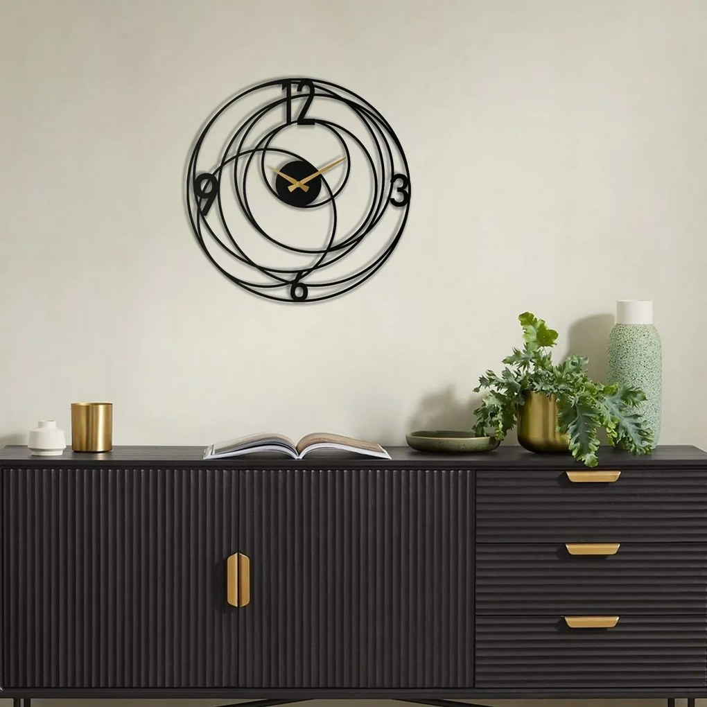 Nástenné hodiny Big Bang APS027, Black, 49 x 49 cm