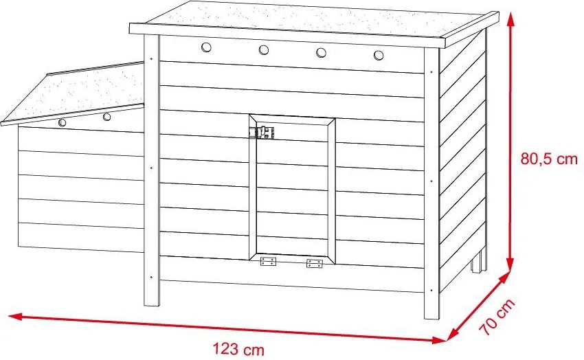 Kurník Avenberg RUFUS 123 x 70 x 81 cm hnedý