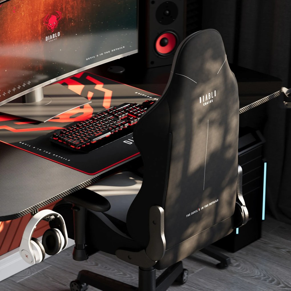 Herná stolička Diablo X-Starter zo šedej tkaniny