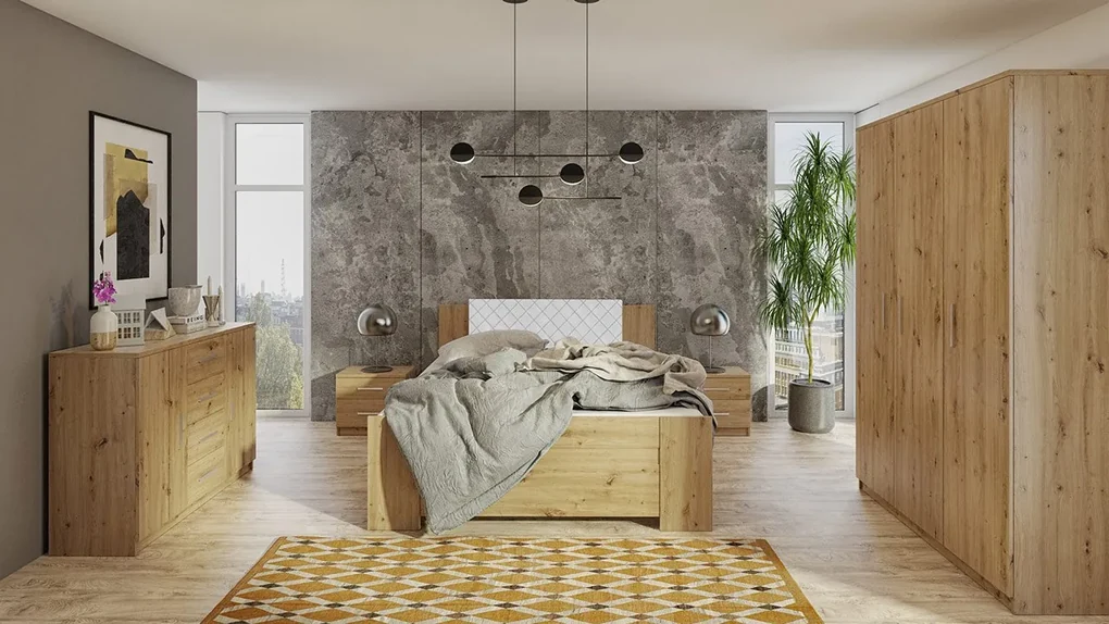 Spálňa Kler XII, Farby: biela / biela + ekokoža Soft Pik 029