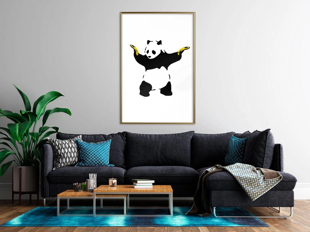 Artgeist Plagát - Panda with Guns [Poster] Veľkosť: 20x30, Verzia: Čierny rám s passe-partout