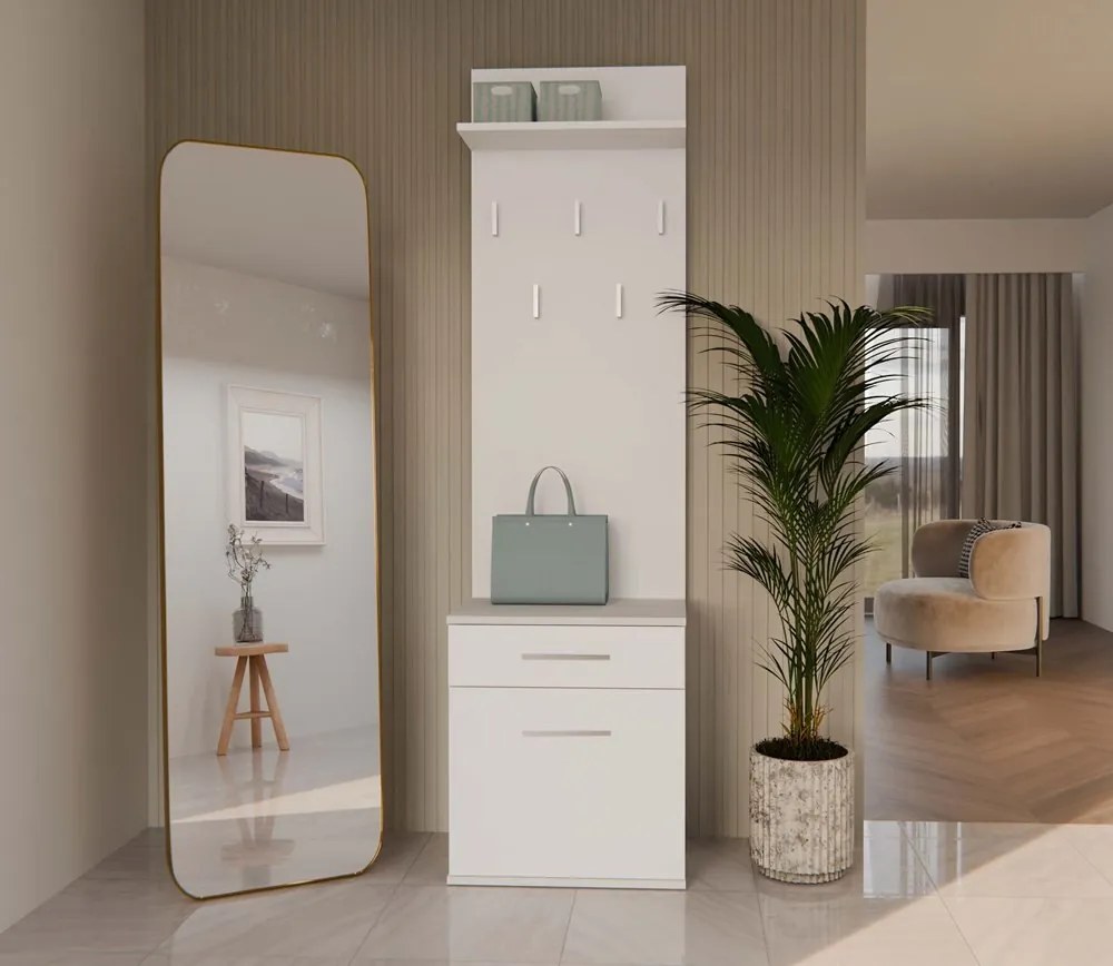 Predsieňová zostava Dialogos 2 (biela). Akcia -18%. Vlastná spoľahlivá doprava až k Vám domov. 1132567